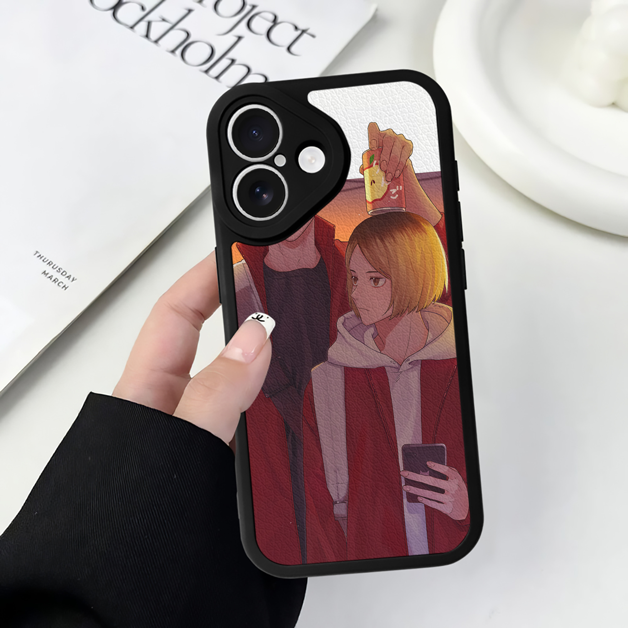 （画像用） ハイキュー!! Haikyu!! 【iPhone 16シリーズ対応】シリコンスマホケース（レザー調） 材質：シリコン